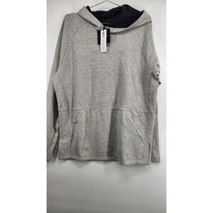 01.Algo Mens Large Grey 3D Textured Hoodie NWT Cotton Blend
